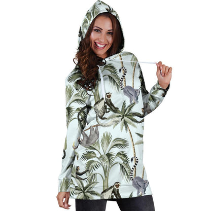 Rainforest Pattern Print Design RF04 Women Hoodie Dress