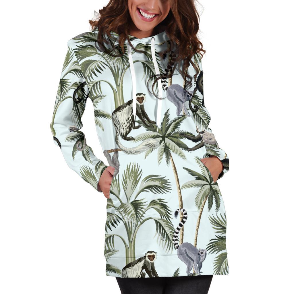 Rainforest Pattern Print Design RF04 Women Hoodie Dress