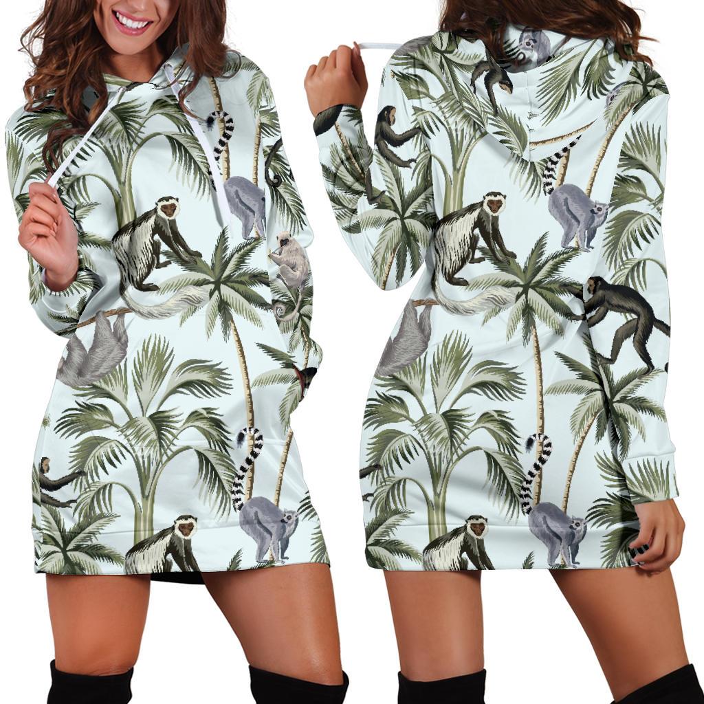 Rainforest Pattern Print Design RF04 Women Hoodie Dress