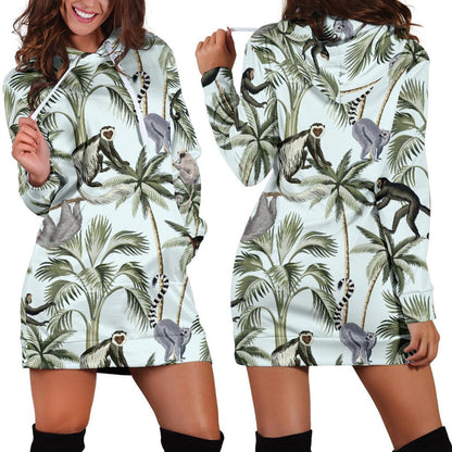 Rainforest Pattern Print Design RF04 Women Hoodie Dress