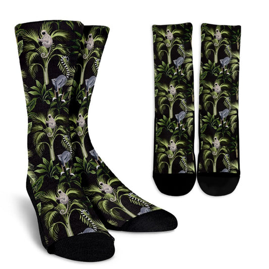 Rainforest Pattern Print Design RF05 Crew Socks-JORJUNE.COM