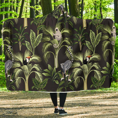 Rainforest Pattern Print Design RF05 Hooded Blanket-JORJUNE.COM