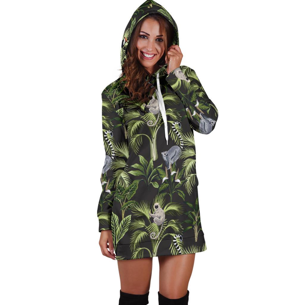Rainforest Pattern Print Design RF05 Women Hoodie Dress
