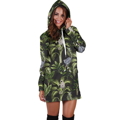 Rainforest Pattern Print Design RF05 Women Hoodie Dress