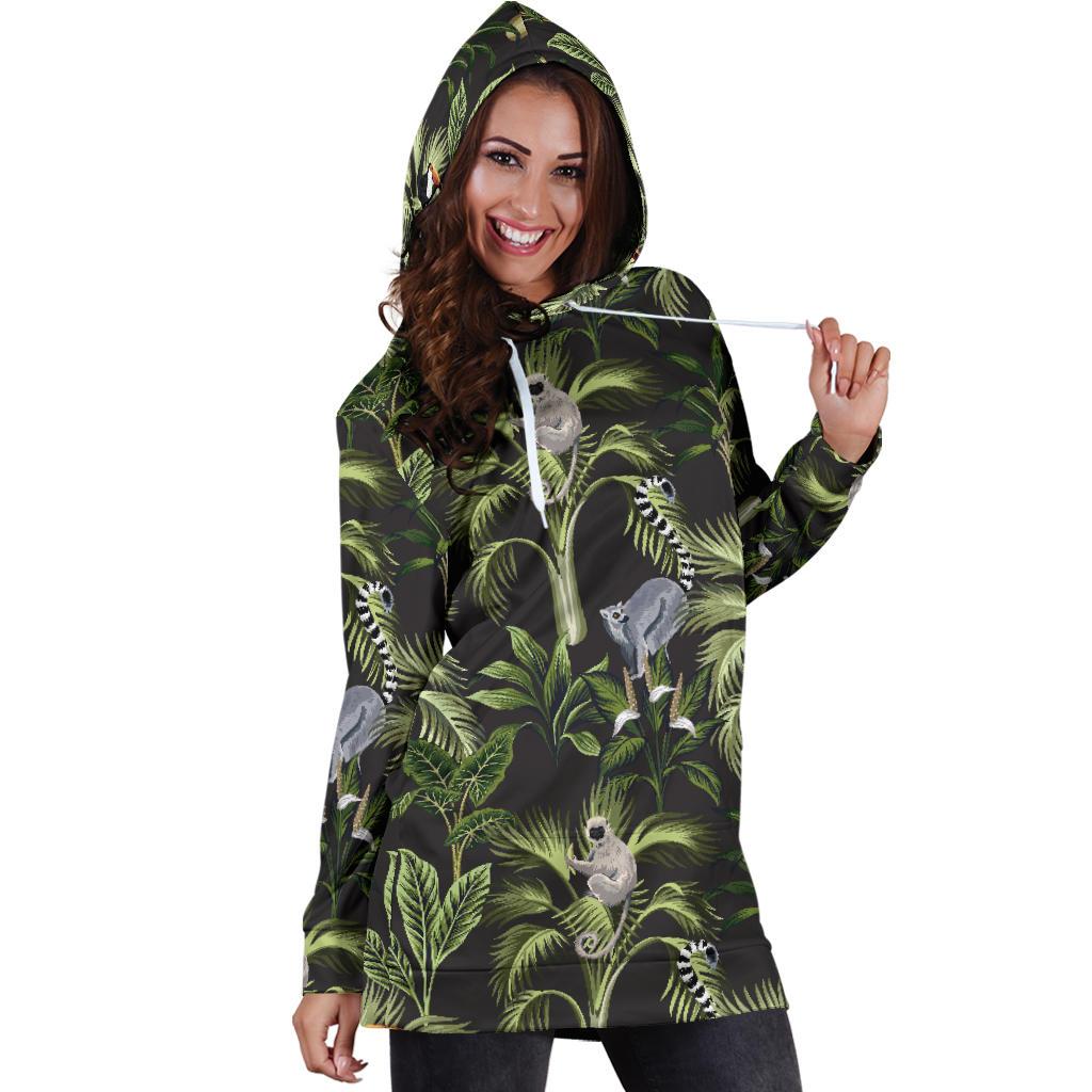 Rainforest Pattern Print Design RF05 Women Hoodie Dress