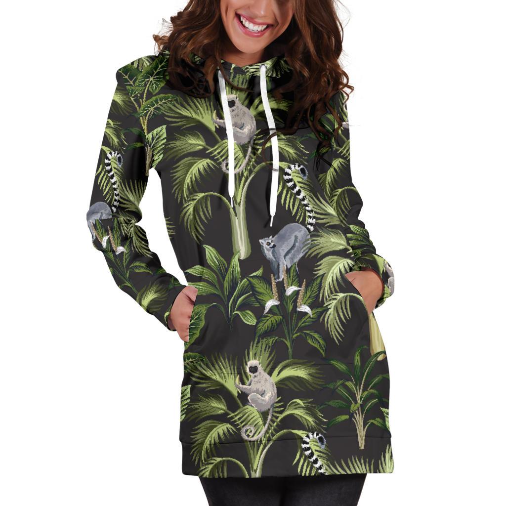 Rainforest Pattern Print Design RF05 Women Hoodie Dress