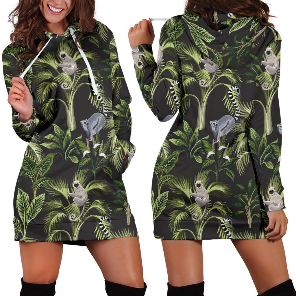 Rainforest Pattern Print Design RF05 Women Hoodie Dress