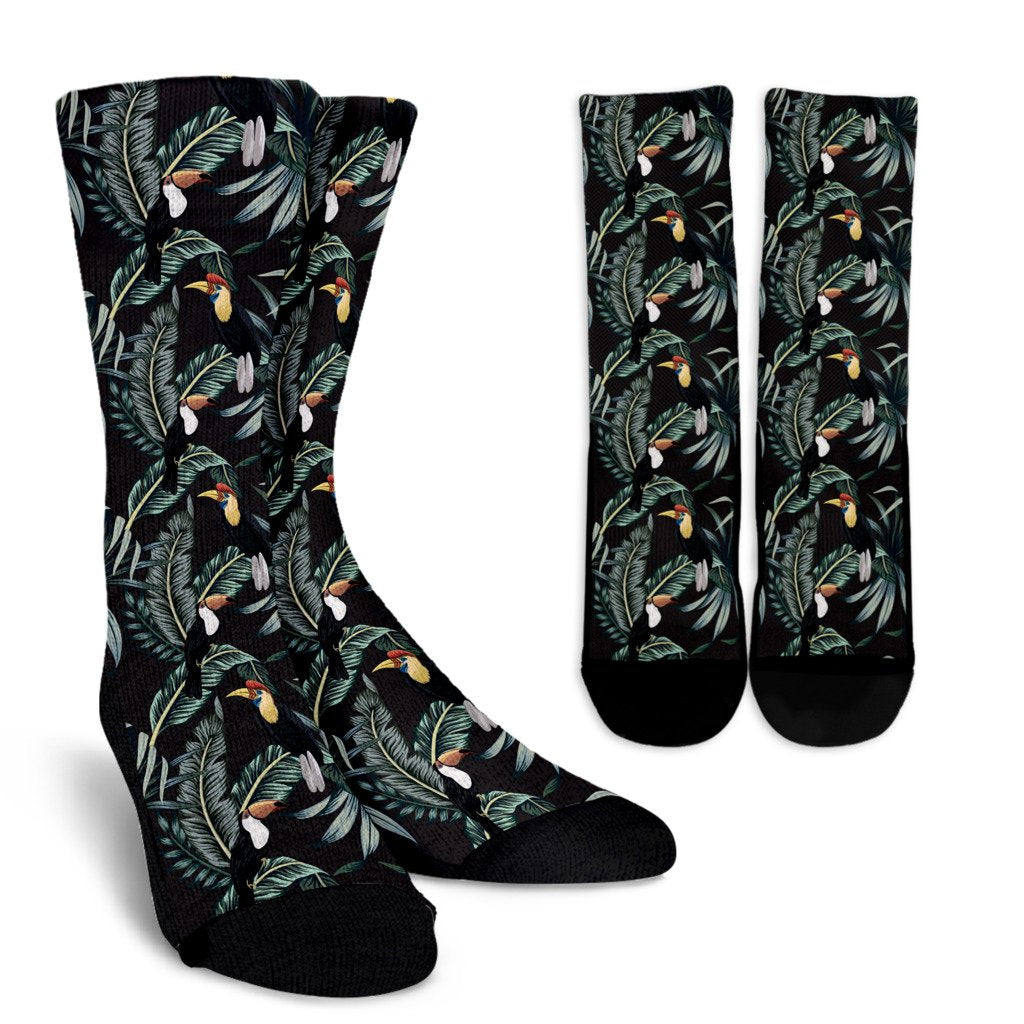 Rainforest Pattern Print Design RF06 Crew Socks-JORJUNE.COM