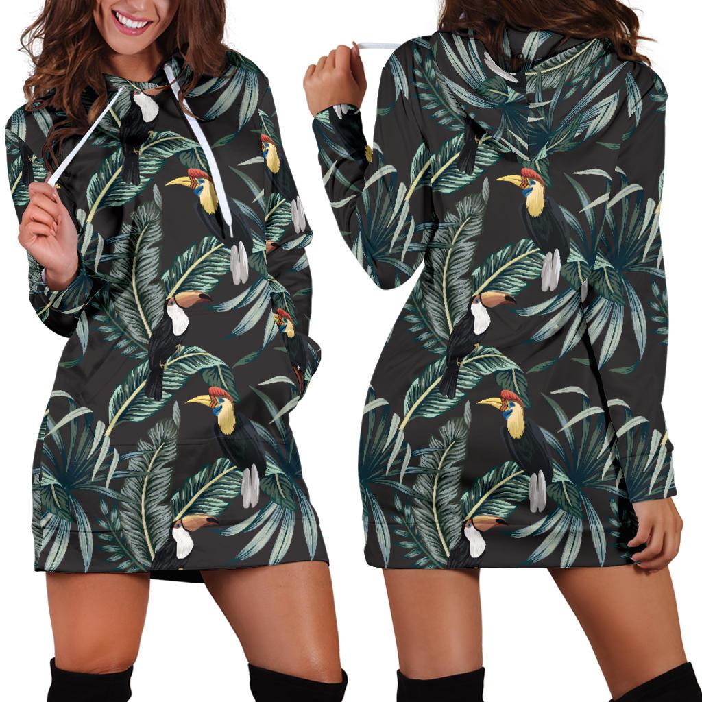 Rainforest Pattern Print Design RF06 Women Hoodie Dress