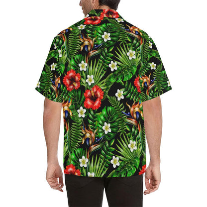 Hawaiian flower red Hibiscus tropical Men Hawaii Shirt