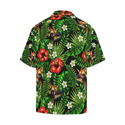 Hawaiian flower red Hibiscus tropical Men Hawaii Shirt