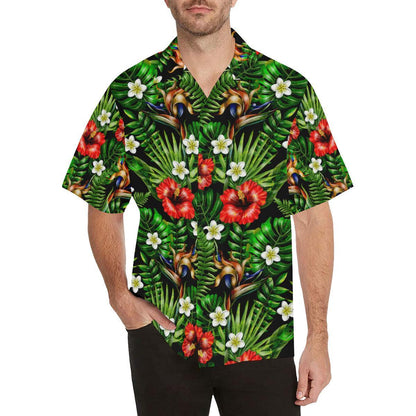 Hawaiian flower red Hibiscus tropical Men Hawaii Shirt