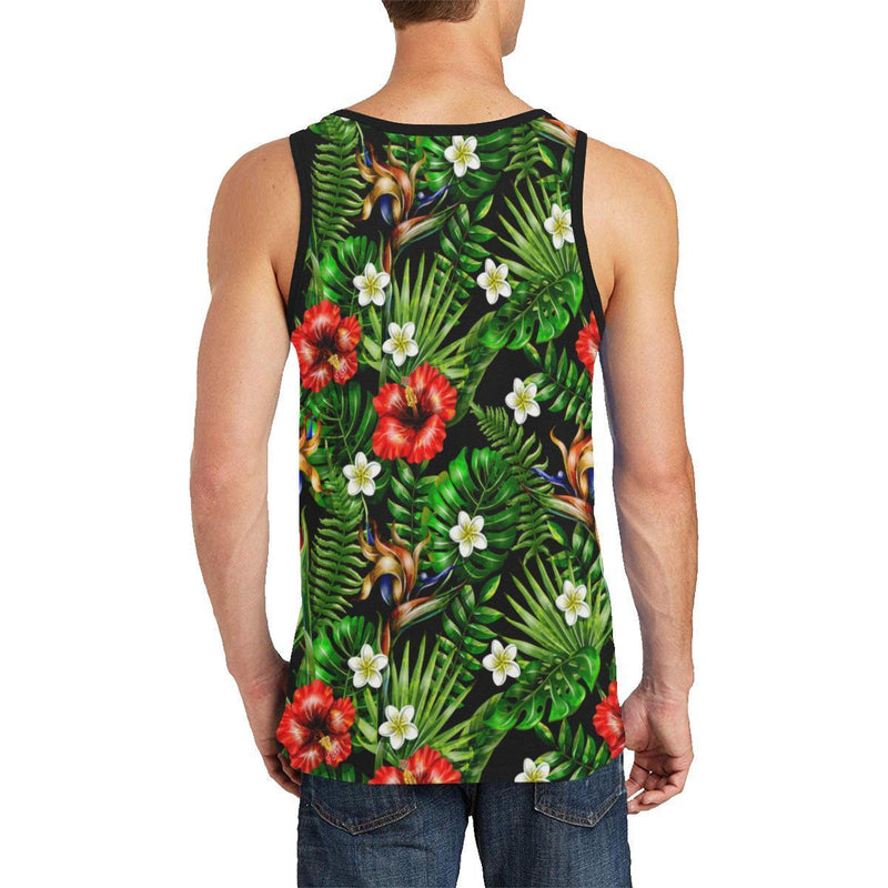 Hawaiian flower red Hibiscus tropical Men Tank Top