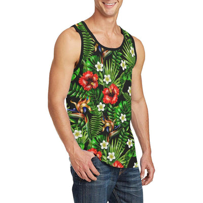 Hawaiian flower red Hibiscus tropical Men Tank Top