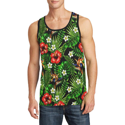 Hawaiian flower red Hibiscus tropical Men Tank Top