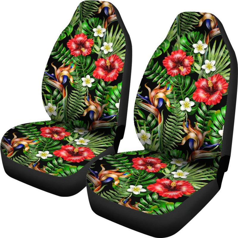 Hawaiian flower red Hibiscus tropical Universal Fit Car Seat Covers