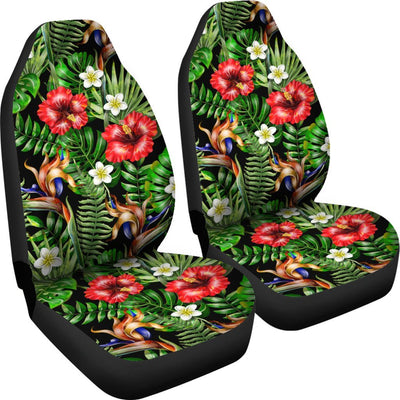 Hawaiian flower red Hibiscus tropical Universal Fit Car Seat Covers