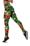 Rainforest Red Hibiscus Women Leggings