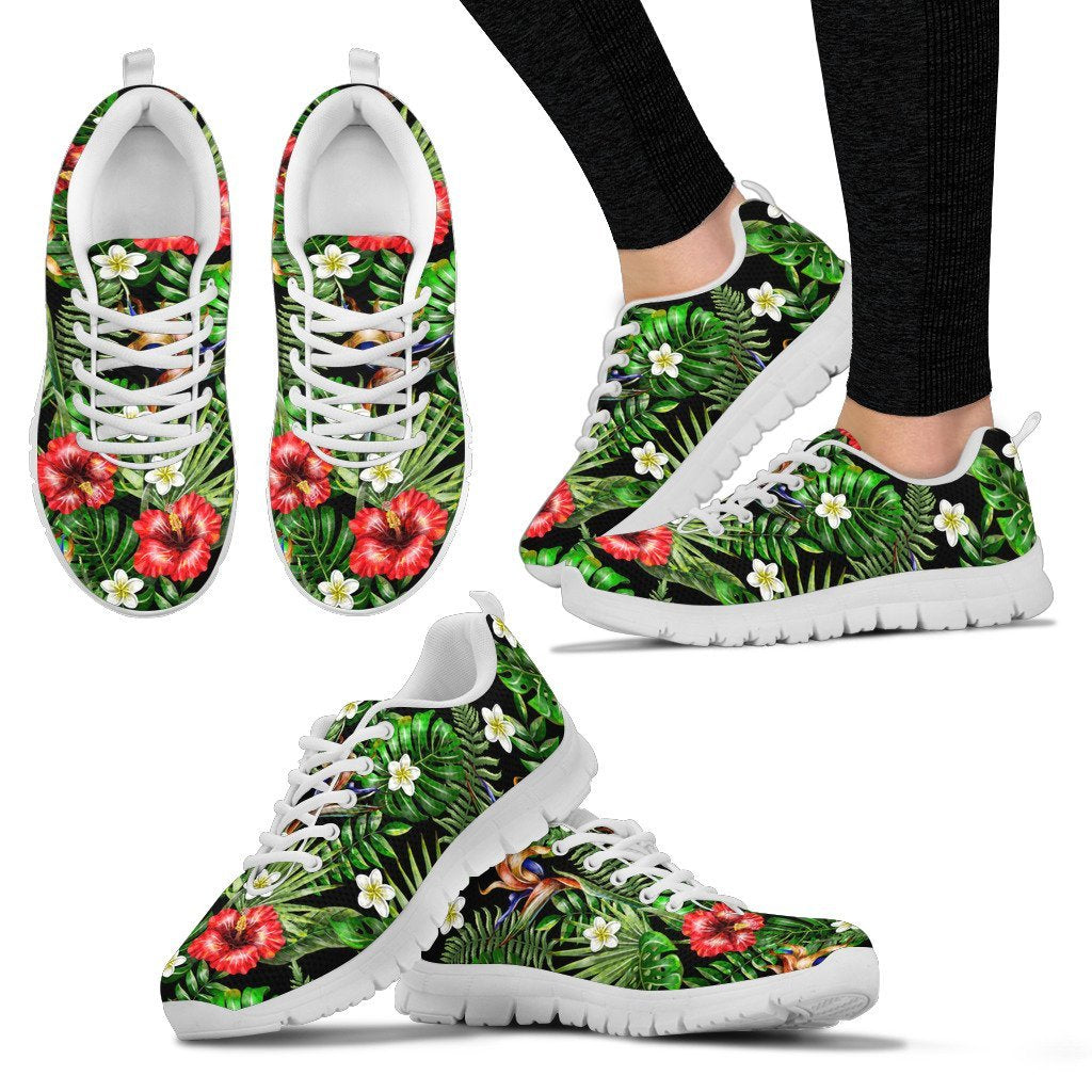 Hawaiian flower red Hibiscus tropical Women Sneakers