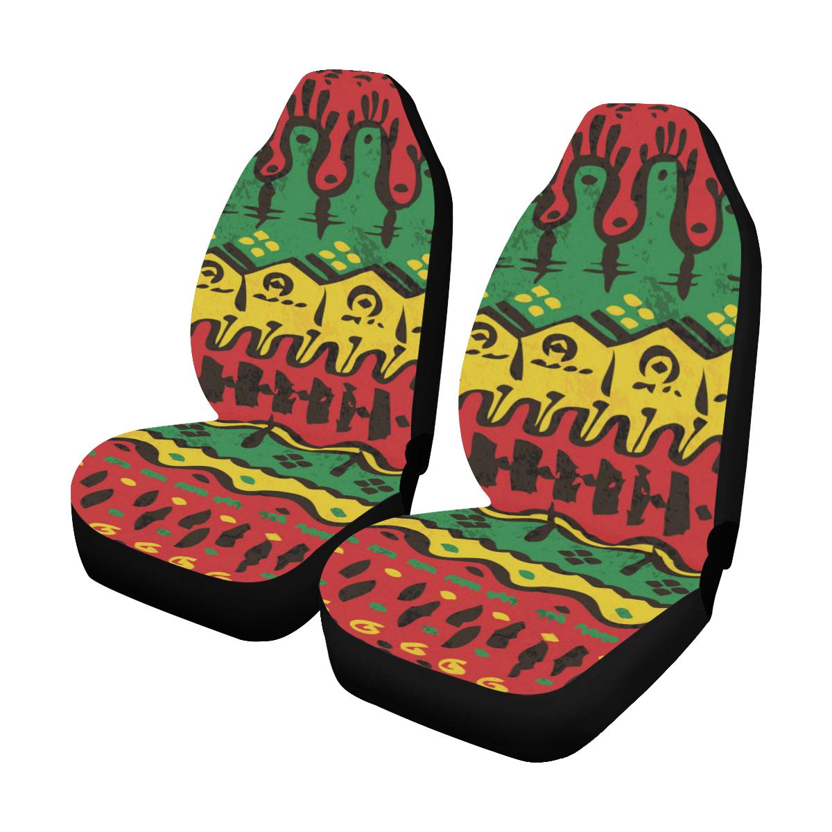 Rasta Pattern Print Design A01 Car Seat Covers (Set of 2)-JORJUNE.COM