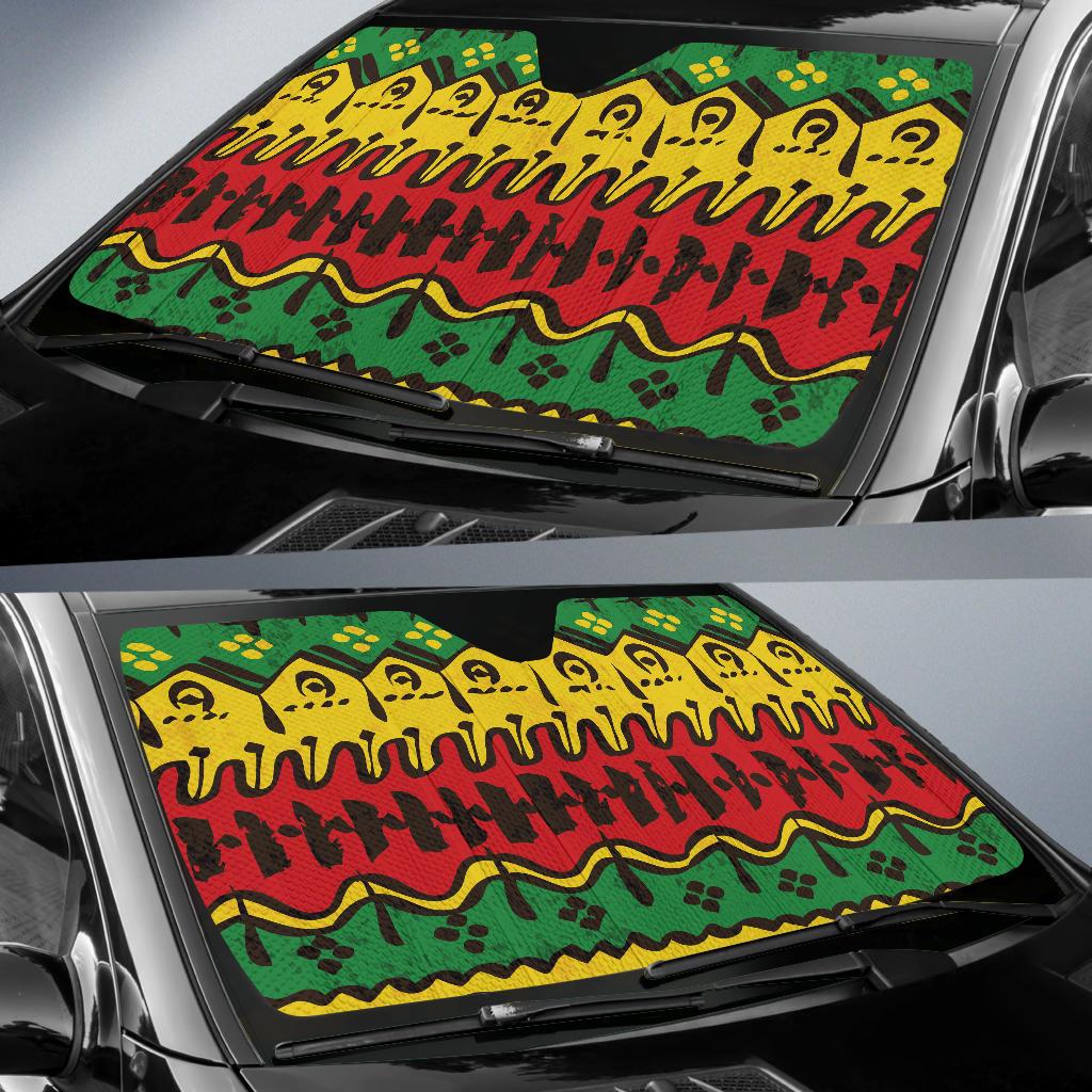 Rasta Pattern Print Design A01 Car Sun Shades-JORJUNE.COM