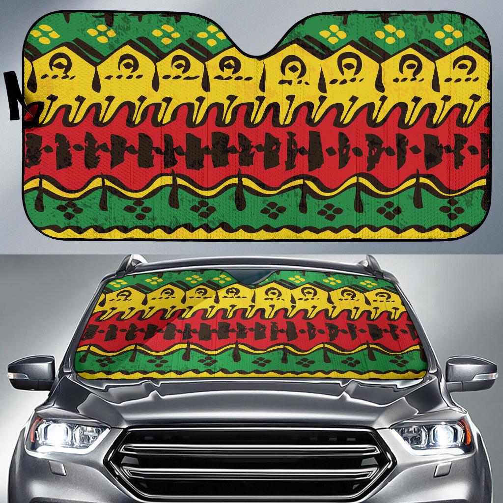 Rasta Pattern Print Design A01 Car Sun Shades-JORJUNE.COM