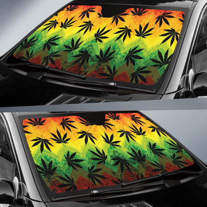 Rasta Pattern Print Design A02 Car Sun Shades-JORJUNE.COM