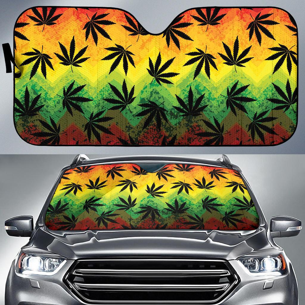 Rasta Pattern Print Design A02 Car Sun Shades-JORJUNE.COM