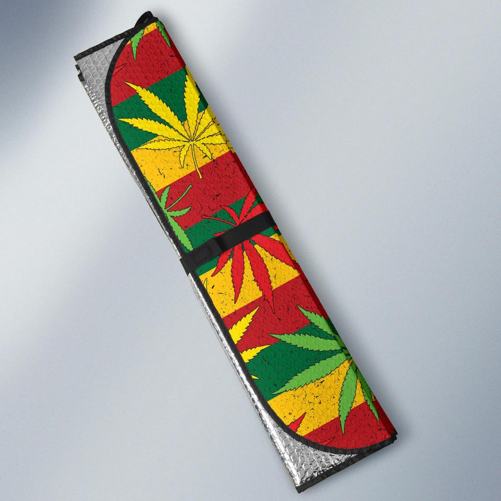 Rasta Pattern Print Design A03 Car Sun Shades-JORJUNE.COM