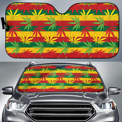 Rasta Pattern Print Design A03 Car Sun Shades-JORJUNE.COM