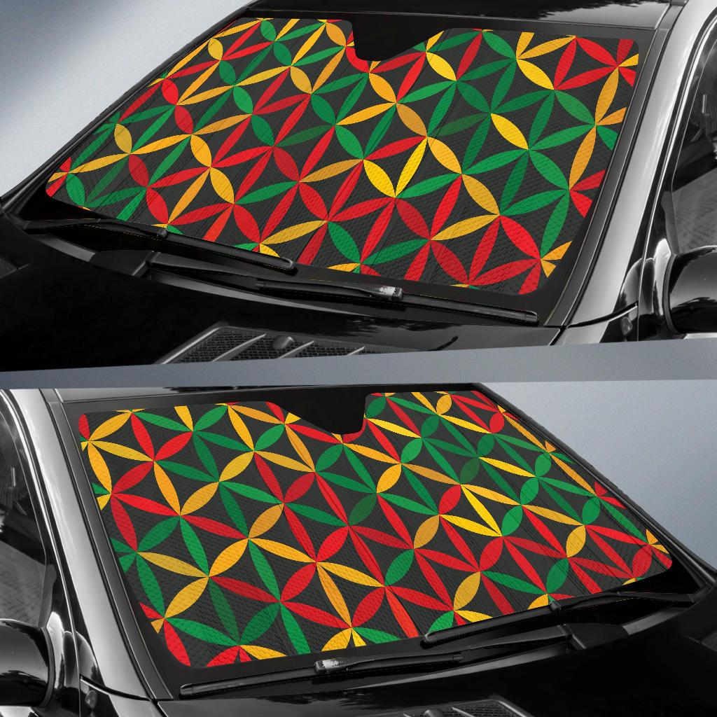 Rasta Pattern Print Design A04 Car Sun Shades-JORJUNE.COM