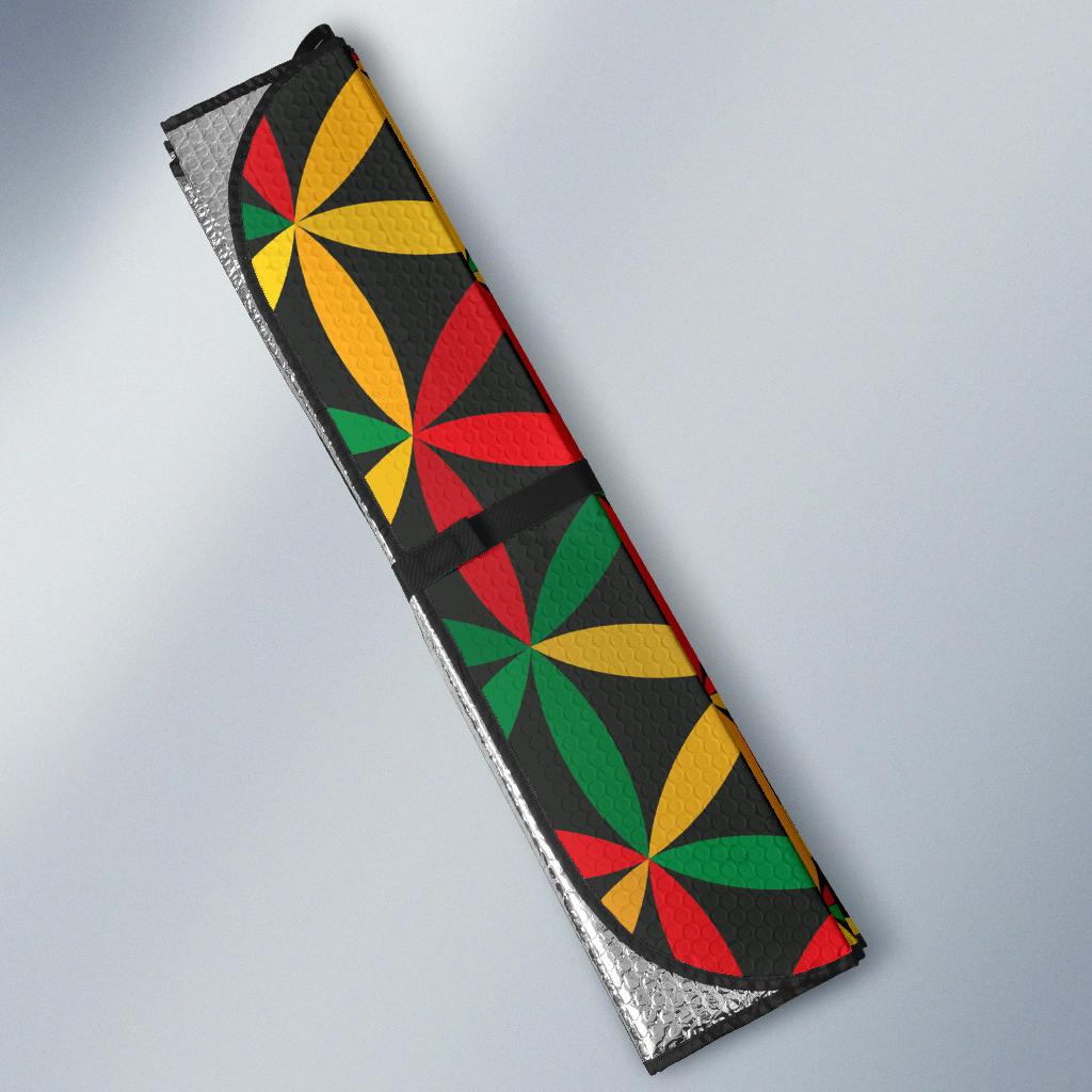 Rasta Pattern Print Design A04 Car Sun Shades-JORJUNE.COM