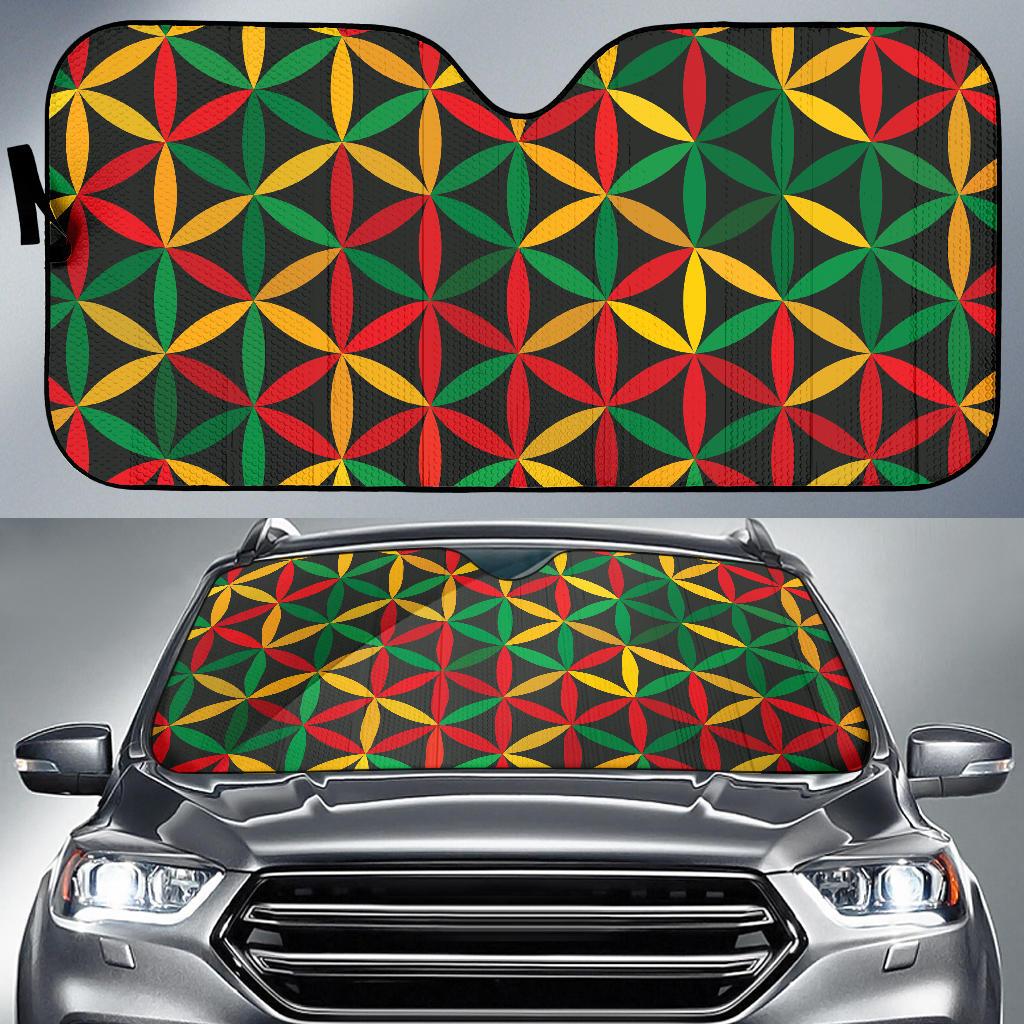 Rasta Pattern Print Design A04 Car Sun Shades-JORJUNE.COM