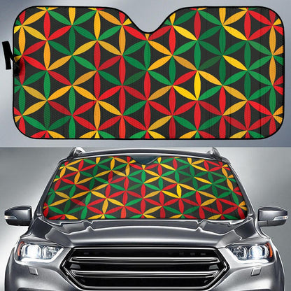 Rasta Pattern Print Design A04 Car Sun Shades-JORJUNE.COM