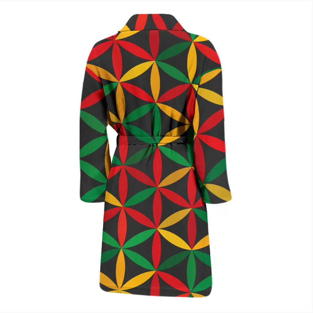 Rasta Pattern Print Design A04 Men Bathrobe-JORJUNE.COM
