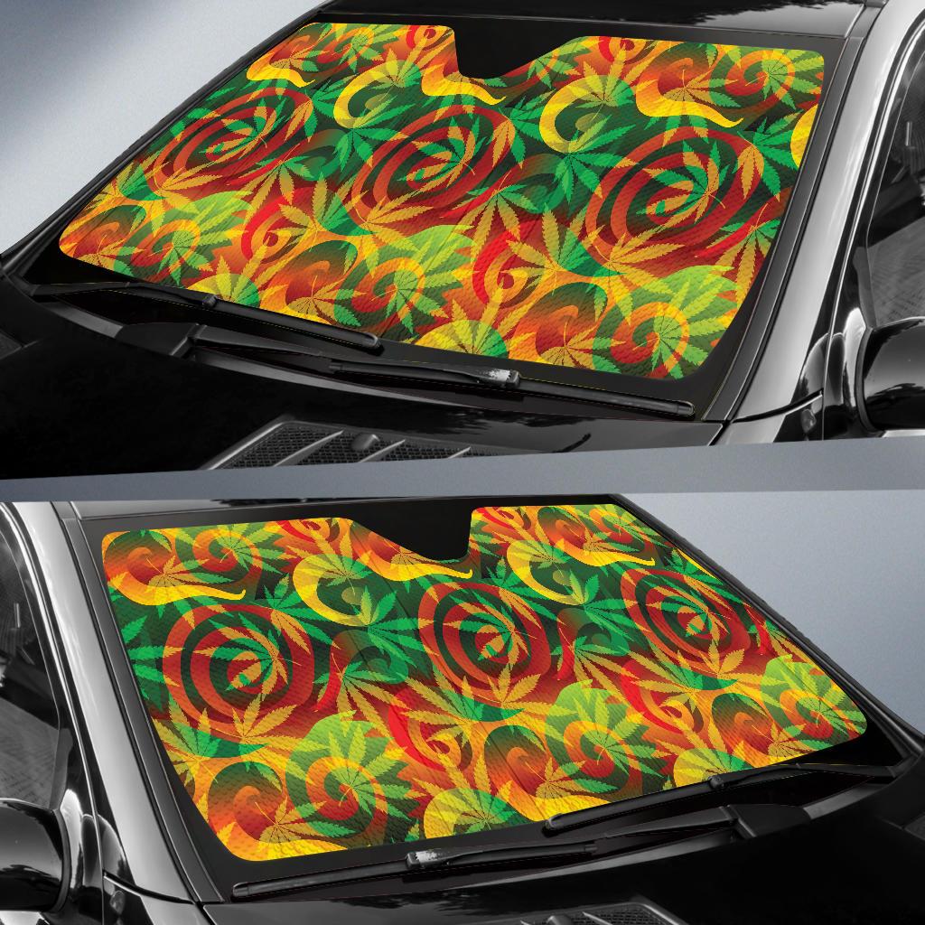 Rastafarian Pattern Print Design A01 Car Sun Shades-JORJUNE.COM