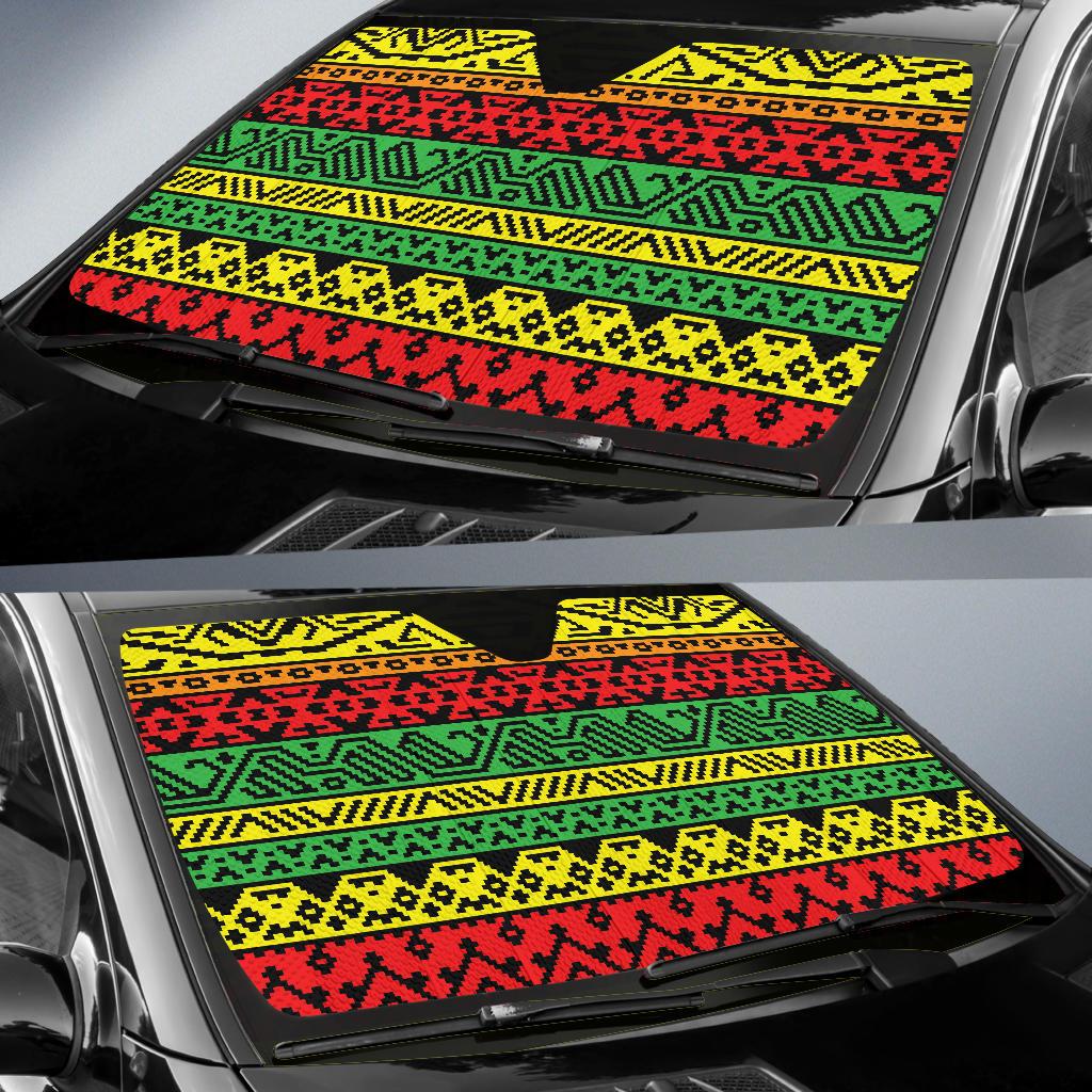 Rastafarian Pattern Print Design A02 Car Sun Shades-JORJUNE.COM