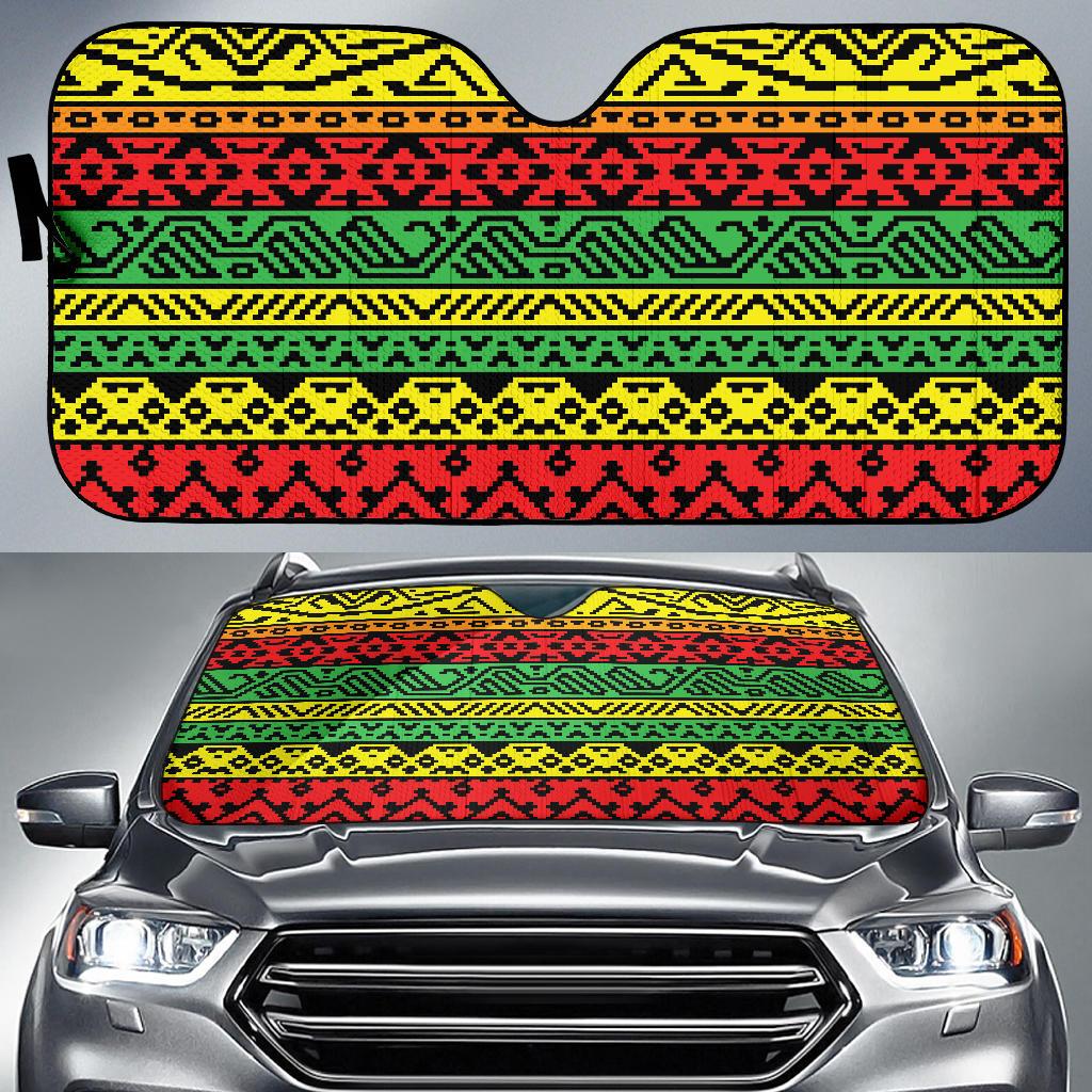 Rastafarian Pattern Print Design A02 Car Sun Shades-JORJUNE.COM