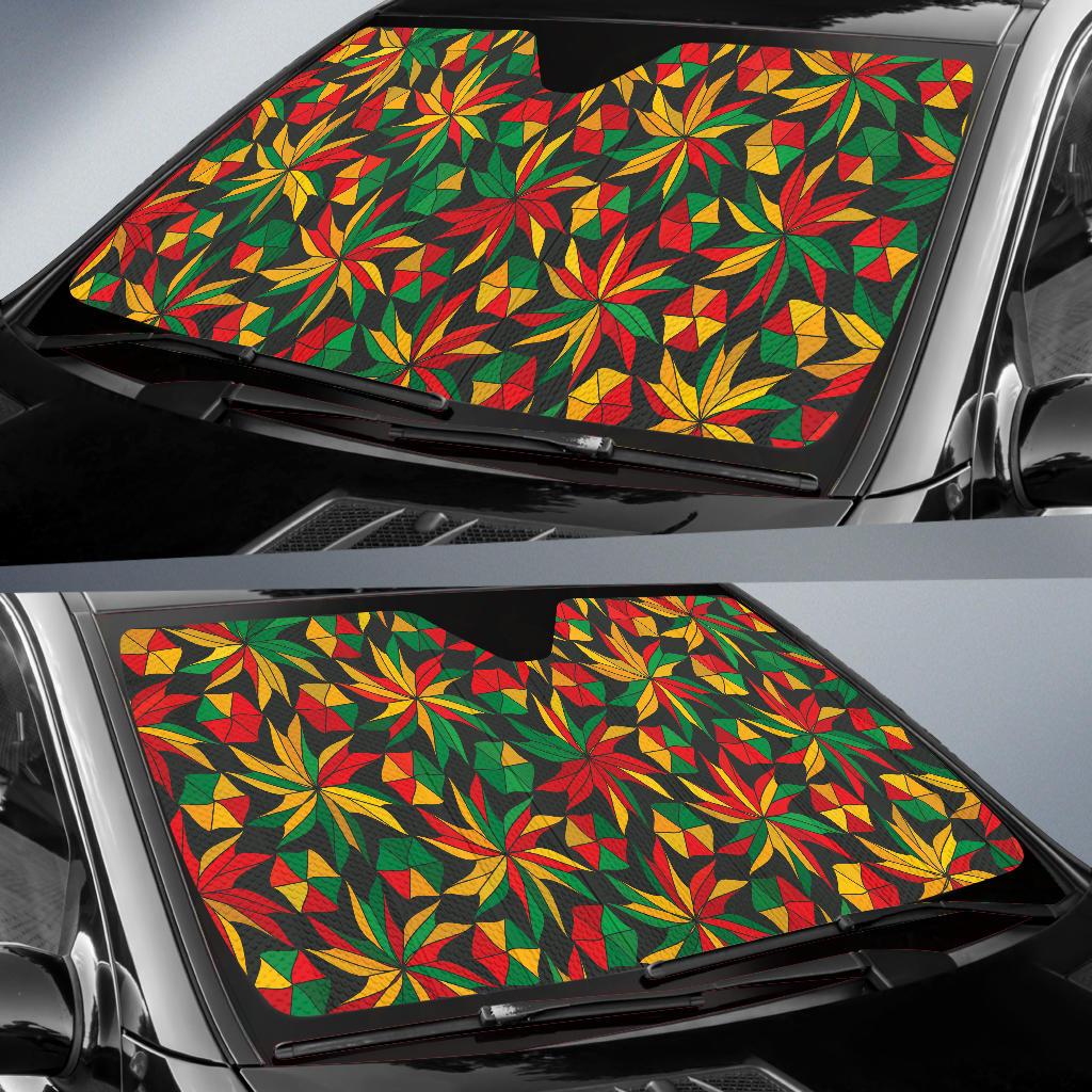 Rastafarian Pattern Print Design A03 Car Sun Shades-JORJUNE.COM