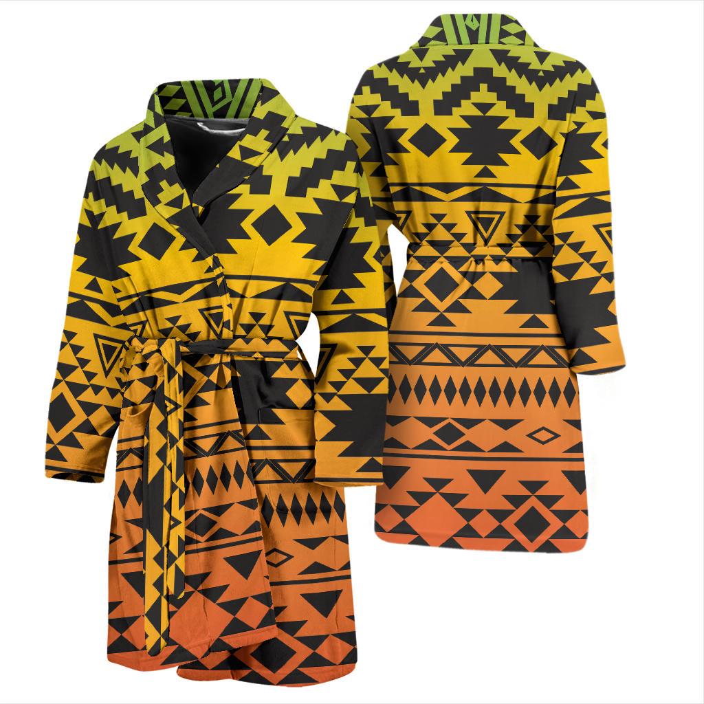Rastafarian Pattern Print Design A04 Men Bathrobe-JORJUNE.COM