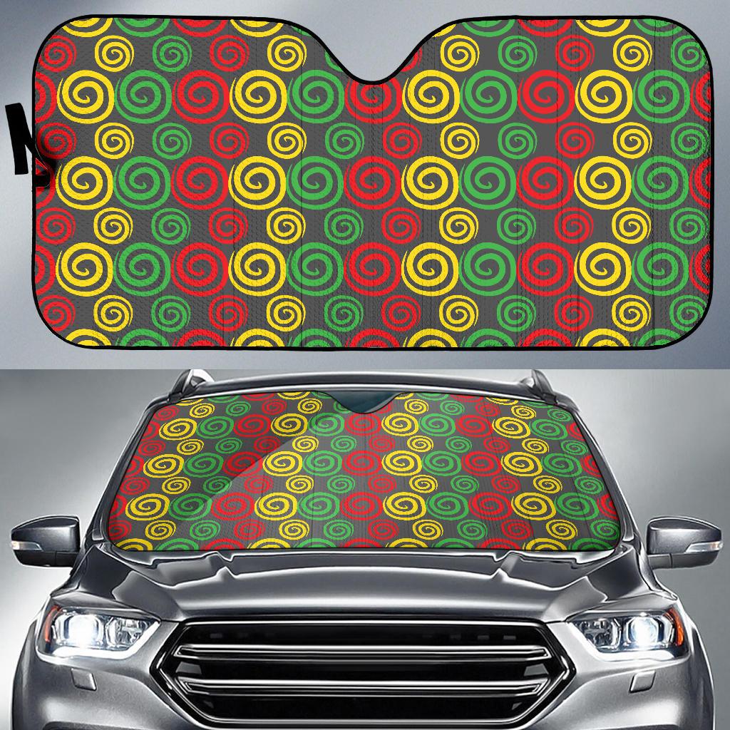 Rastafarian Pattern Print Design A05 Car Sun Shades-JORJUNE.COM