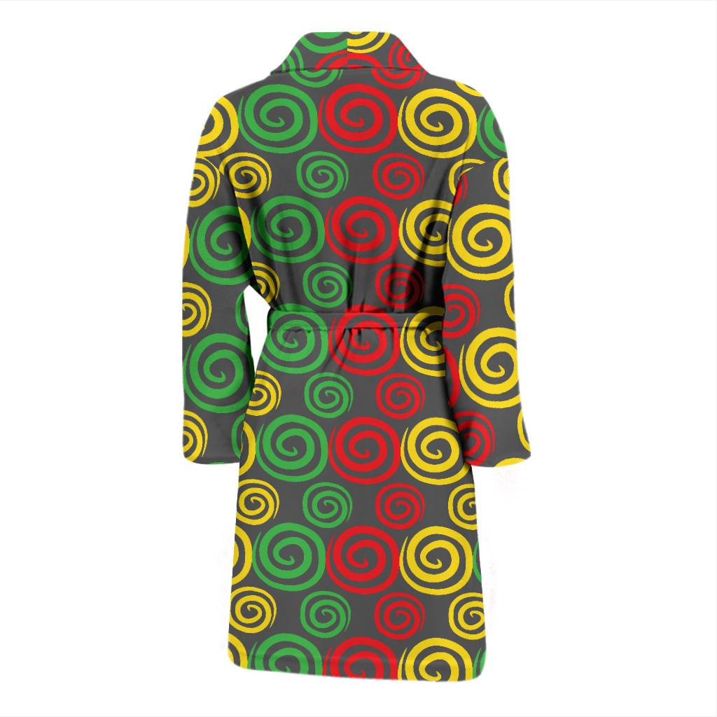 Rastafarian Pattern Print Design A05 Men Bathrobe-JORJUNE.COM