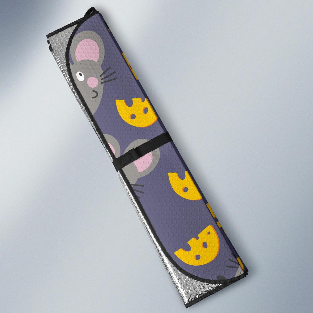 Rat With Cheese Pattern Print Design 01 Car Sun Shades-JORJUNE.COM