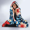 Red Hibiscus Blue Scene Hooded Blanket-JORJUNE.COM