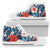 Red Hibiscus Blue Scene Men High Top Shoes