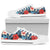 Red Hibiscus Blue Scene Men Low Top Shoes