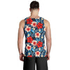 Red Hibiscus Blue Scene Men Tank Top