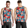 Red Hibiscus Blue Scene Men Tank Top