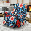 Red Hibiscus Blue Scene Recliner Slipcover-JORJUNE.COM