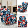 Red Hibiscus Blue Scene Recliner Slipcover-JORJUNE.COM